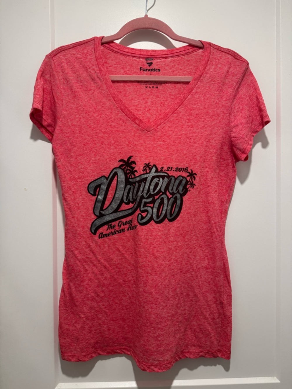 Daytona 500 Ladies Pink Burnout Tee 2016 Fanatics